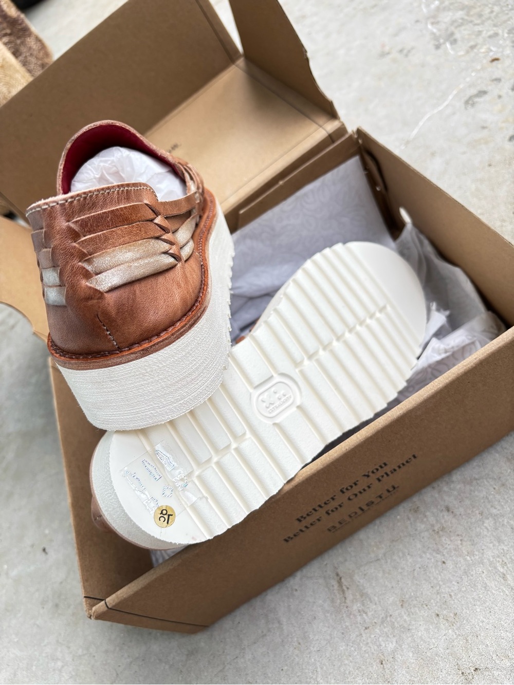 Bed|Stü Lizzie Sandals Woven Leather Platform Huarache Shoes Boho Artisan NIB - Picture 13 of 14